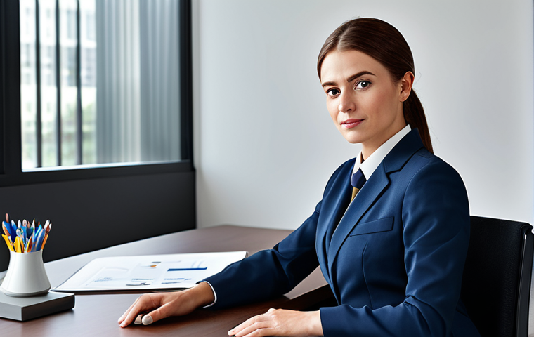 **

"A professional businesswoman in a modest business suit, sitting at a desk in a modern office, fully clothed, appropriate attire, safe for work, perfect anatomy, natural proportions, professional photography, high quality"

**