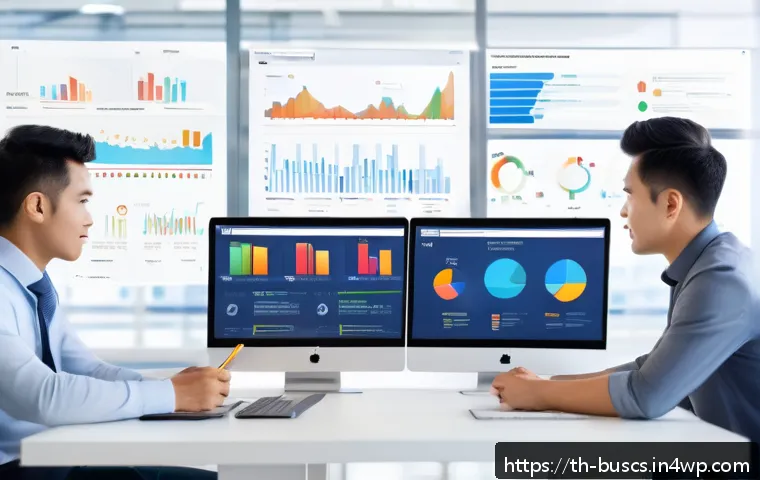 인 미디어 비즈니스의 고객 인게이지먼트 방법 - A modern Thai marketing team analyzing customer behavior in a bright office filled with multiple scr...
